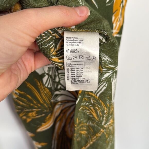 H&M Green and Yellow Tropical Print Dress Size 6 - Picture 6 of 7